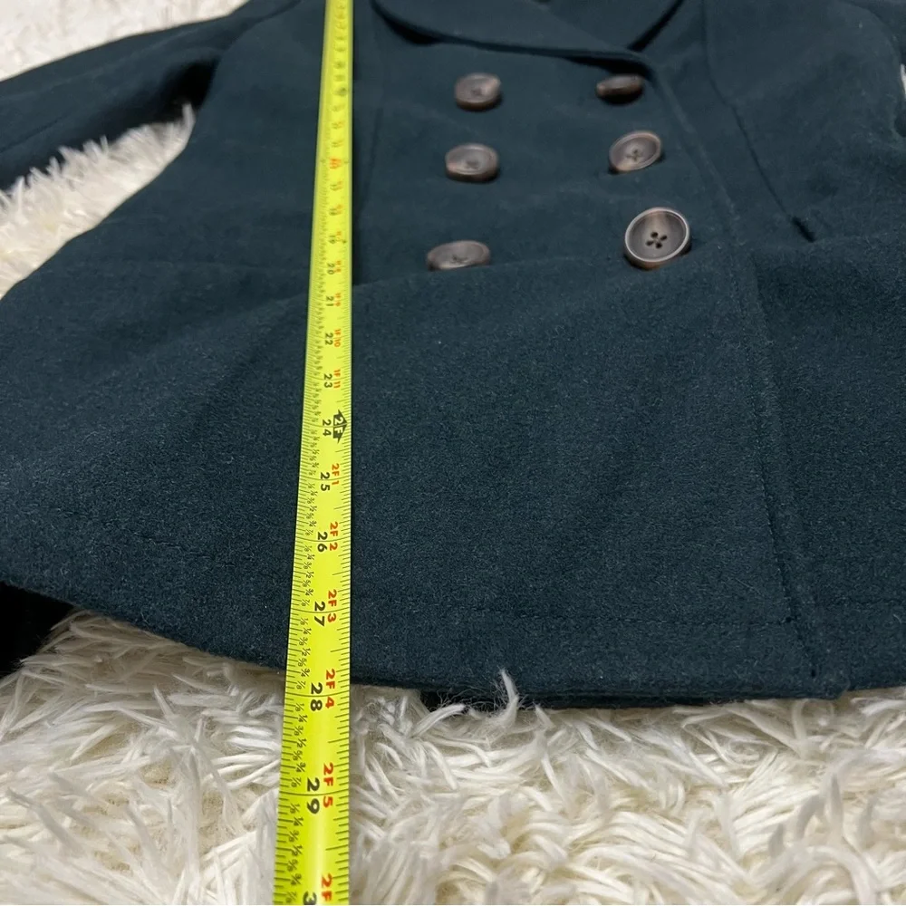Merona Women’s Double Breasted Lined Green Wool Blend Jacket Size S W/pockets - Picture 10 of 12